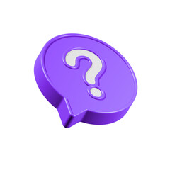 Speech bubble with question mark. FAQ, support, help concept. 3d vector icon
