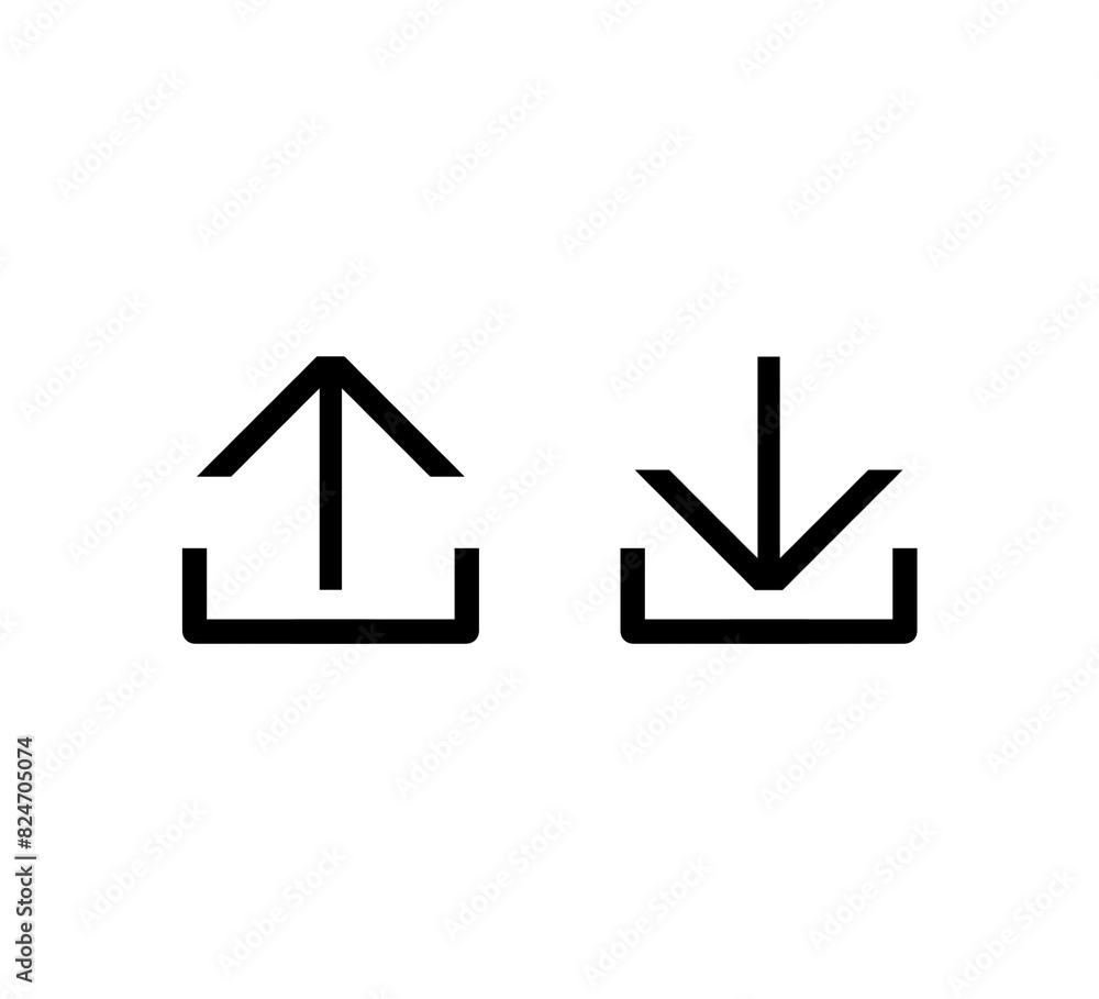 Poster upload and download icons with a simple and modern design