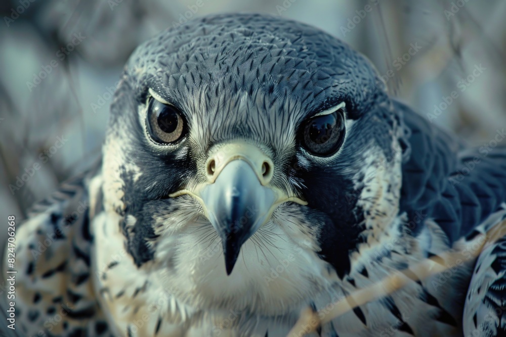 Poster a detailed view of a bird of prey, suitable for various projects