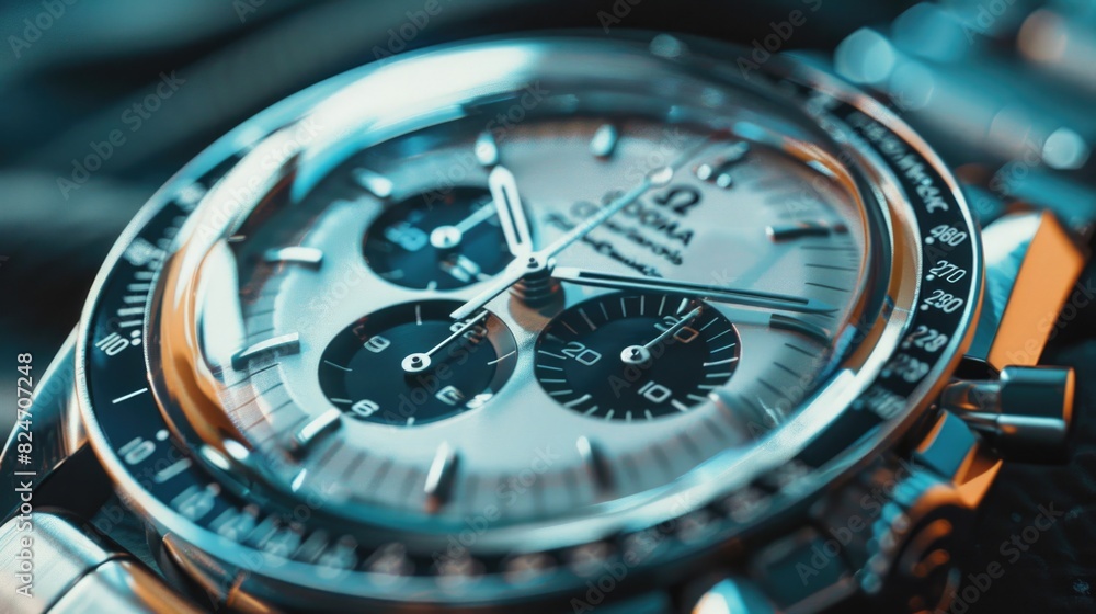 Aufkleber close-up of a watch on a table, suitable for time management concepts
