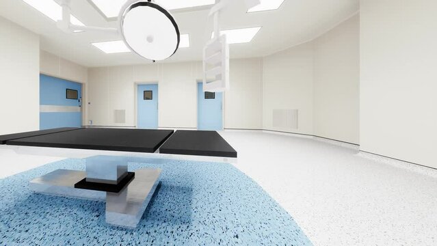 Medical technology with 3d rendering 360  degrees view interior for operating room
