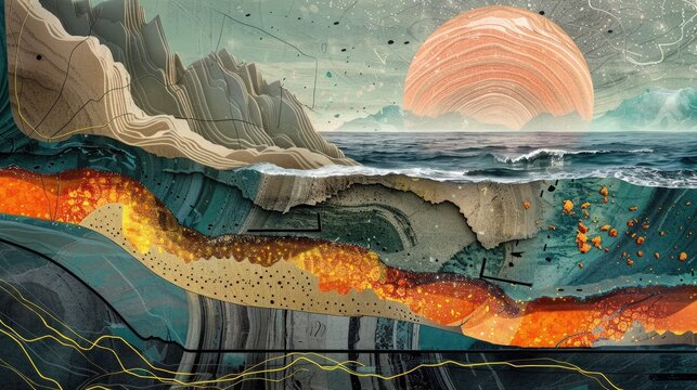 Dramatic Cross Section of Earth s Subduction Zone Revealing Volcanic Landscapes and Vivid Planetary Textures