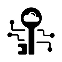 Grab this glyph style icon of cloud key 