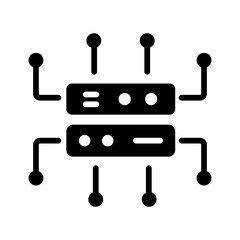 Editable glyph icon of a centralized server 