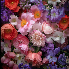 Amidst a soft, ethereal light, a delicate bouquet of pink roses blooms gracefully. Each velvety petal unfurls, revealing a spectrum of blush hues, from the palest whispers to the deepest rosy tones.