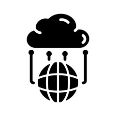 Ready to use glyph icon of web cloud 
