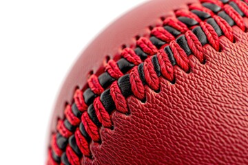 Close up of a red leather ball, perfect for sports and fitness themes