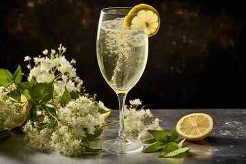 Elderflower Spritz: Spritzing elderflower syrup into a sparkling drink.