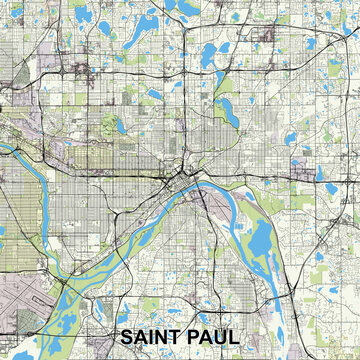 Saint Paul, Minnesota, United States map poster art