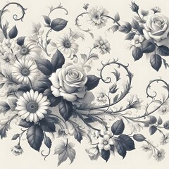 Elegant Floral Designs Stunning Botanical Art for Your Projects  Microstock Image