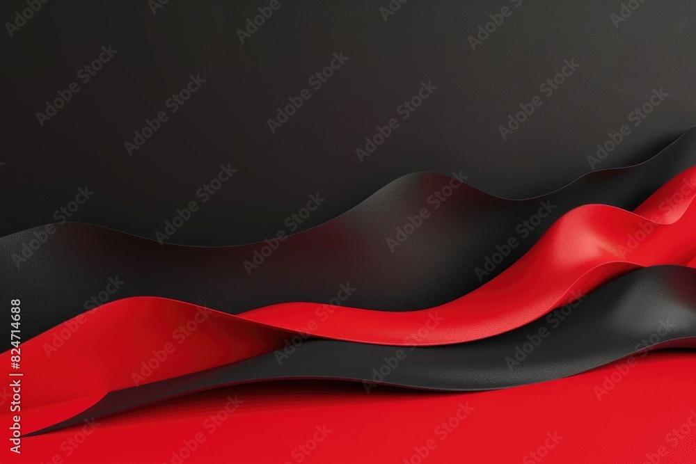 Poster Abstract background with red and black wavy shapes, suitable for design projects
