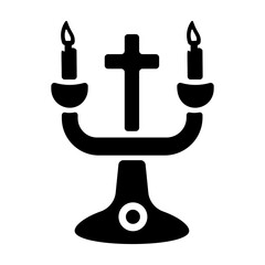 Fototapeta premium A filled style icon of church candelabra