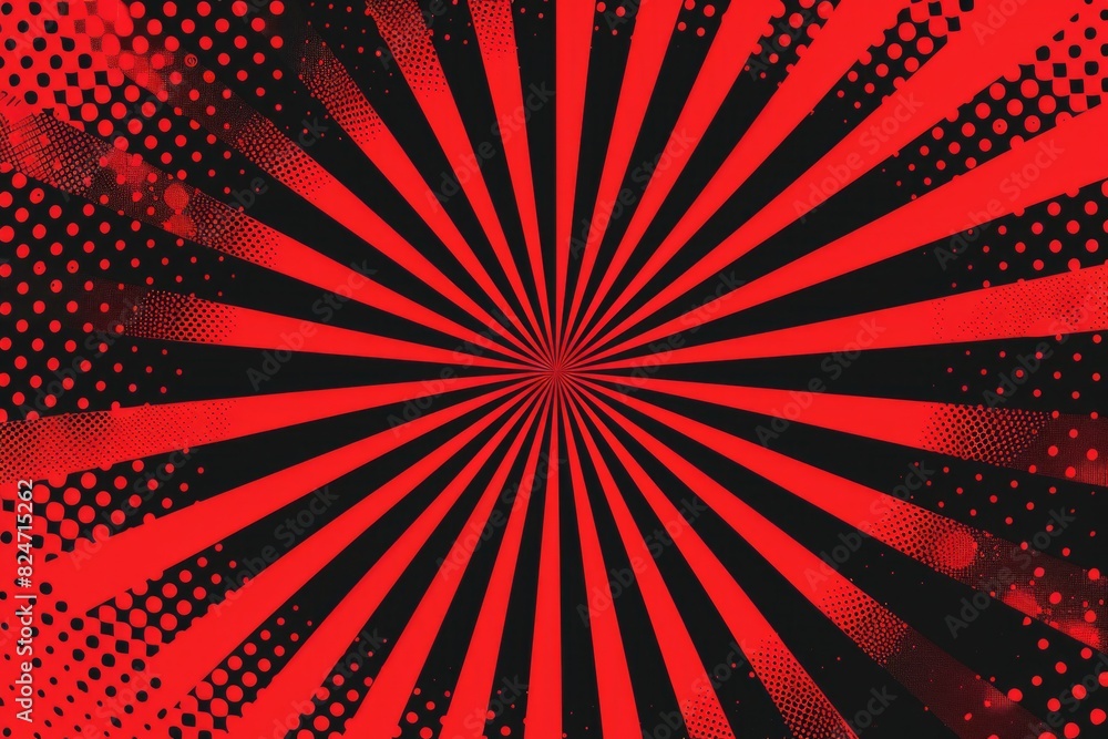 Poster An artistic red and black background with dotted pattern. Suitable for graphic design projects