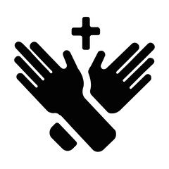 Here’s a glyph icon of a catholic gesture 