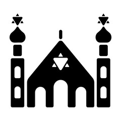 Premium glyph icon of a synagogue 