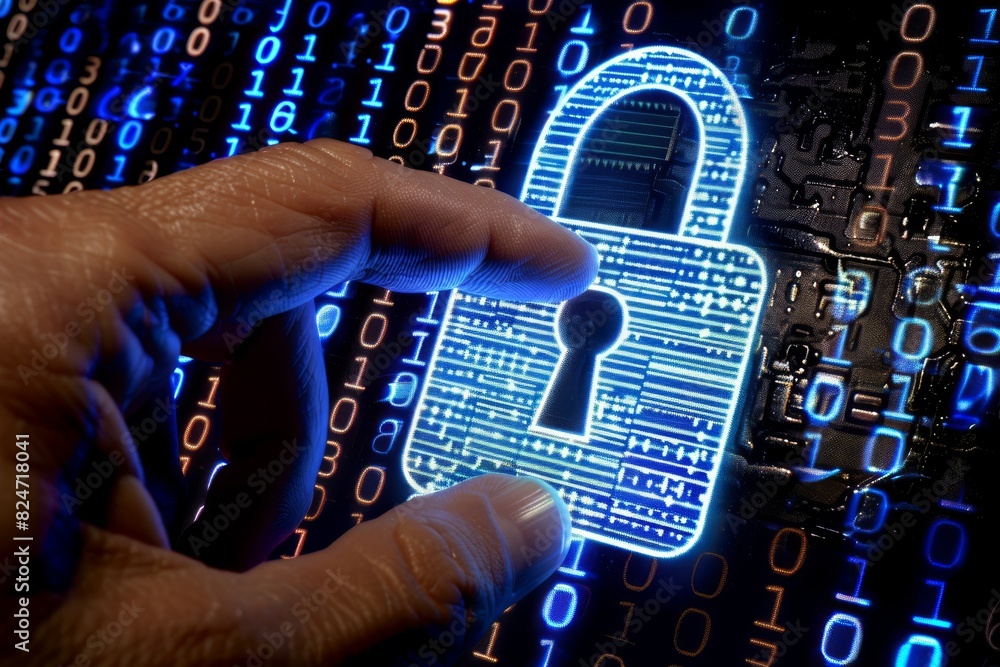 Poster high tech cloud security illustration with digital circuit background highlighting secure networks i