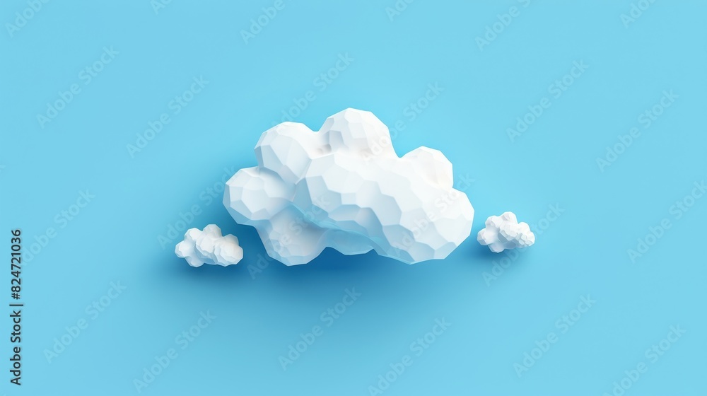 Aufkleber the abstract white cloud has a trendy flat style on a blue background with blank text space for web 