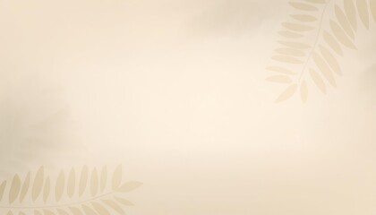 Soft, beige botanical backdrop with subtle leaf silhouettes for elegant designs