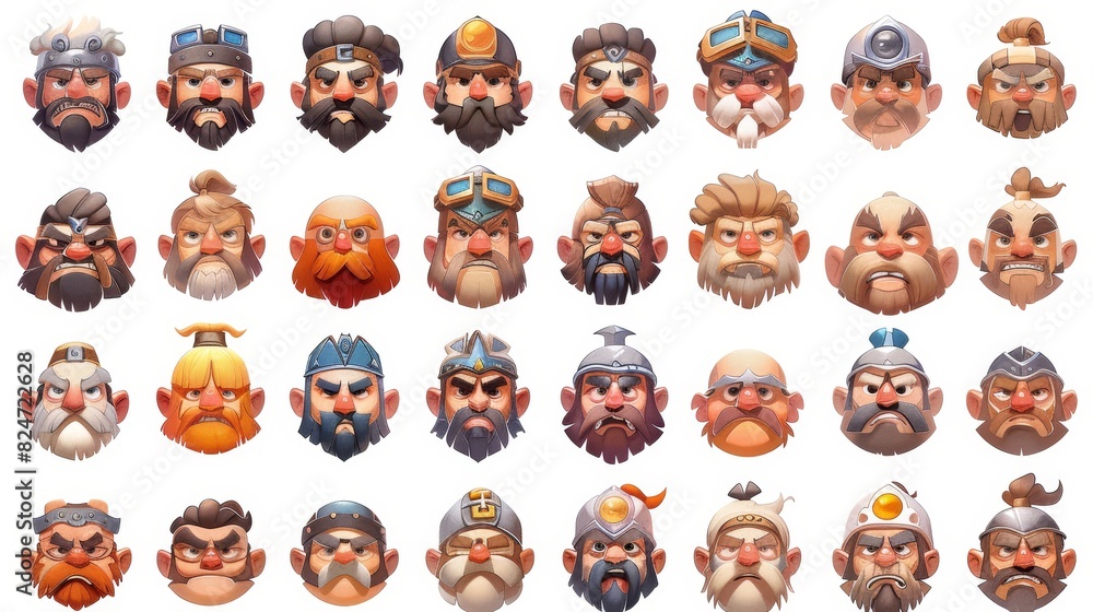 Poster designed to create characters using 52 different pieces, this set contains 52 different emotions