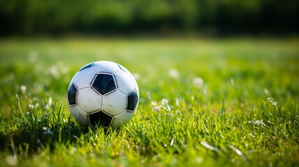 Soccer Ball on Green Grass Field