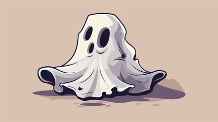 Retro ghost halloween cute illustration vintage cartoon ghost fabric