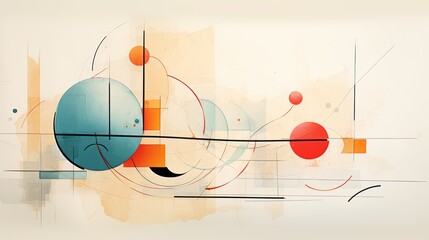 Abstract Geometric Art with Circles and Lines