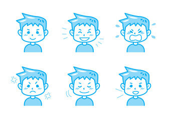 色々な表情をする男の子のイラストセット