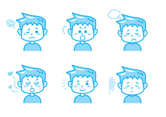 色々な表情をする男の子のイラストセット
