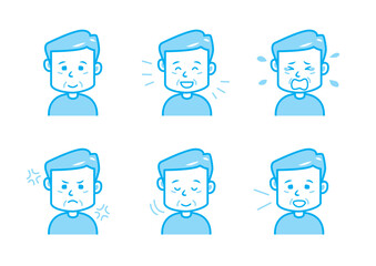 色々な表情をする男性のイラストセット