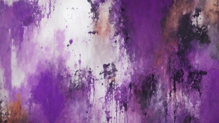 Abstract Purple and multicolor painting with grunge texture. brush strokes splash color and oil Background