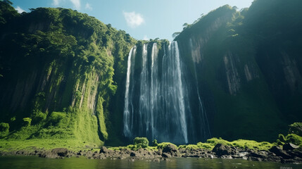 waterfall in the mountains