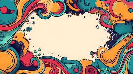 Vibrant Doodle Border Design for World Health Day