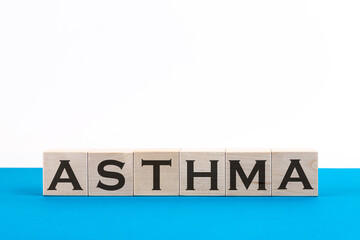 Word Asthma made with wood building blocks