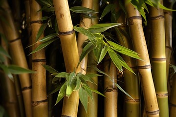 Fototapeta premium Bamboo: Close-ups of bamboo arrangements or details.