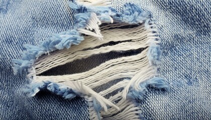 Worn Blue: Macro Photography of Stressed and Ripped Jeans"
