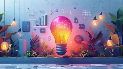 Vector illustration of business plan, project development from idea to realization. Creative concept for web banner, social media banner, business presentation, marketing material