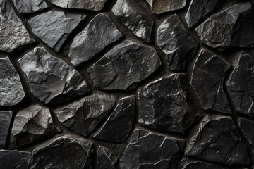 Natural Black round stone background. Natural decoration. Generate Ai