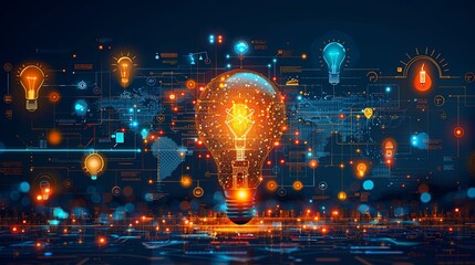 Vector illustration of business plan, project development from idea to realization. Creative concept for web banner, social media banner, business presentation, marketing material