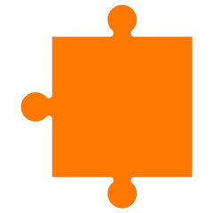 Simple puzzle pieces. Colorful puzzle icon