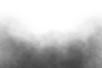 Dramatic smoke or fog effect for spooky background. Texture overlays. Design element. Abstract black smoke on transparent background. Png