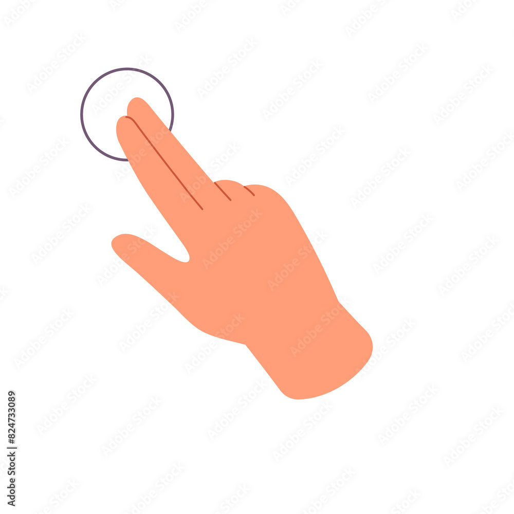 Poster multi touch icon to tutor of touchscreen control. hand gesture for sensor screen. fingers press, tap