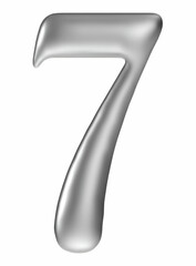 number 7  elegant bold text isolated