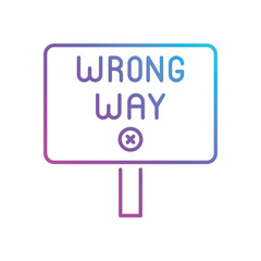 Wrong Way vector icon