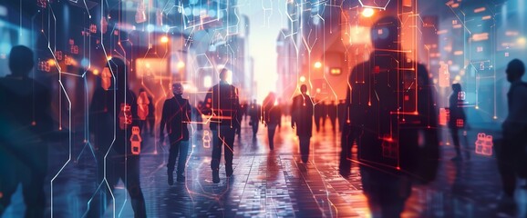 A digital background with an abstract representation of artificial intelligence