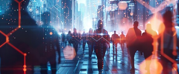 A digital background with an abstract representation of artificial intelligence