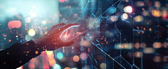 A digital background with an abstract representation of artificial intelligence