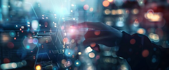 A digital background with an abstract representation of artificial intelligence