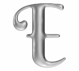 Letter E uppercase  elegant bold text isolated