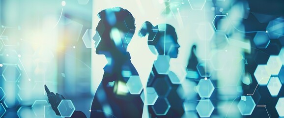 A digital background with an abstract representation of artificial intelligence