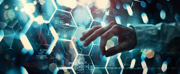 A digital background with an abstract representation of artificial intelligence